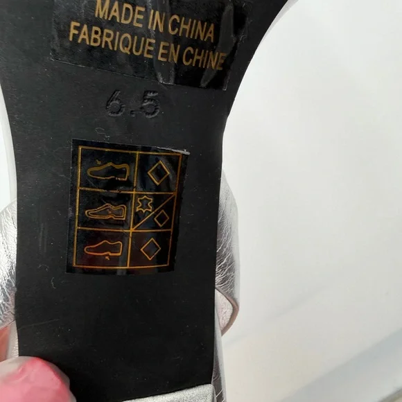 Jeffrey Campbell Go-Getter stiletto sling-back in metallic silver leather Sz 6.5 - Picture 8 of 11